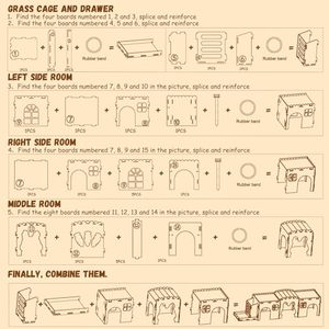 Conejitos extra grandes, conejillo de indias, <span class=keywords><strong>Chinchilla</strong></span>, <span class=keywords><strong>Castillo</strong></span> de conejitos de madera y escondite con comedero de heno - Product Image 6