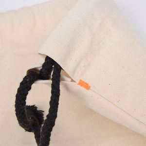 Sac à cordon en toile de coton naturel avec logo personnalisé OEM, sac à linge écologique, pochette de rangement pour sacs à main, chaussures, vêtements, emballage - Product Image 3