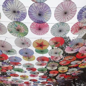 Parapluie traditionnel chinois personnalisé en bois massif avec décoration en soie pour événements, restaurants, centres commerciaux, lieux publics et spectacles <span class=keywords><strong>de</strong></span> danse sur scène - Product Image 4