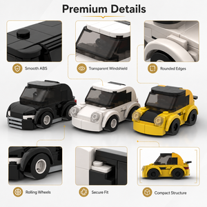 Série de voitures miniatures en blocs de construction 71/83 pièces, modèles de véhicules micro DIY, vente en gros, voitures en briques mignonnes et collectionnables pour enfants, cadeaux - Product Image 4