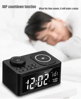 Speaker Pengisian Daya Nirkabel, Jam Alarm Hotel Desktop dengan Audio, Radio Samping Tempat Tidur, Speaker Mini Stereo Musik Kontrol Suara
