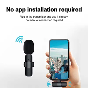 Mikrofon Lavalier nirkabel, pengurang kebisingan 3-in-1 Plug Lapel mikrofon nirkabel dasi mikro untuk Vlog bantalan telepon Android - Product Image 4
