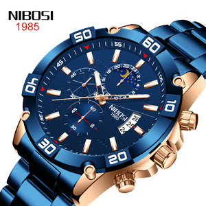 Reloj de Cuarzo con Fase Lunar para Hombre de Marca - Acero Inoxidable Sólido 316L, Tres Subesferas, Seis Agujas, Cronógrafo, Estilo Deportivo y Ejecutivo - Product Image 1