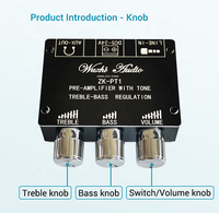 ZK-PT1 Blue tooth 5.0 récepteur Audio décodeur carte de tonalité stéréo contrôleur de Volume aigus basse tonale préampli bouton