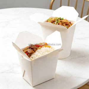 Contenitore Ecologico per Asporto Cinese, Secchiello in Carta Bianca per Ostriche, per Cibi Caldi, Zuppe e Noodles (A Prova di Perdite, Impilabile) - Product Image 1