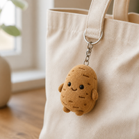 Porte-clés en peluche pomme de terre mignon et amusant de 10 cm, personnalisable en gros, jouet en peluche alimentaire Kawaii, breloque de sac, cadeau