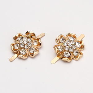 אופנה נעל מתכת אבזם rhinestone פנינה shank פרח מותאם אישית צבע זהב אביזר צבע - Product Image 2