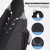 Sac à dos bandoulière, sac à dos de voyage à une épaule, sac à dos crossover avec port USB pour hommes