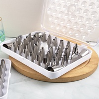 Backwerkzeuge 52-teiliges Spritztüllen-Set Blumen-Rosenform Sahne-Puff-Glasur Spritztüllen für Tortendekoration