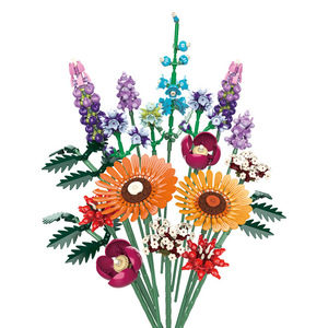Bouquet de blocs de construction Jaki, tournesols, roses, cadeau décoratif pour adolescents, Saint-Valentin - Product Image 2