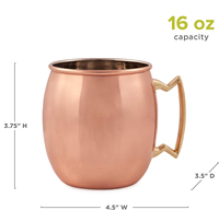 Tasse en acier inoxydable personnalisée Cocktail Mule de Moscou Tasses en cuivre 500ml Chope à bière Outils de bar Champagne Or Mule de Moscou 16oz