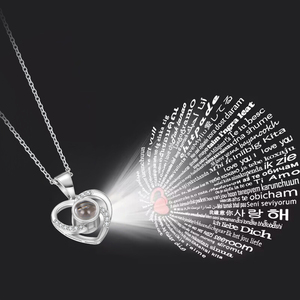 Collana con Proiezione 'Ti Amo' in 100 Lingue per San Valentino, Scatola a Doppia Porta con Rose Conservate e Collana 'Ti Amo' - Product Image 3