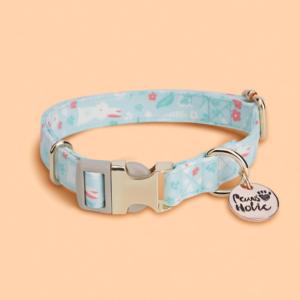 Collier pour chien en coton imprimé, taille S, design exclusif, élégant, moderne, luxueux, doux, durable, avec boucle stylée, personnalisable - Product Image 1