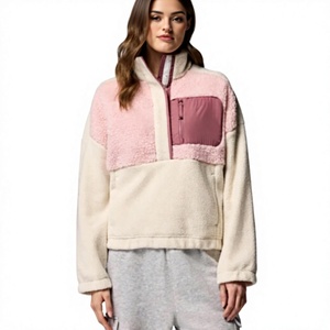 Oem Women's 100% Cotton Boxy Heavy <b>Weight</b> Breathable Lined <b>Stand</b> Collar Zipper-Up Oversized Hoodies Puff Print Winter Autumn - Product Image 3