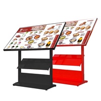 Panneau publicitaire moderne pour trottoir, 27 pouces, grand format, en acier, avec éclairage LED, pour menu, stand publicitaire, café, restaurant, affichage au sol