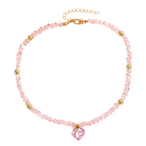 Collana Girocollo da Donna in Lega con Zirconi a Cuore, Stile Dolce e Romantico, Lusso Leggero, Alta Gamma - Product Image 5