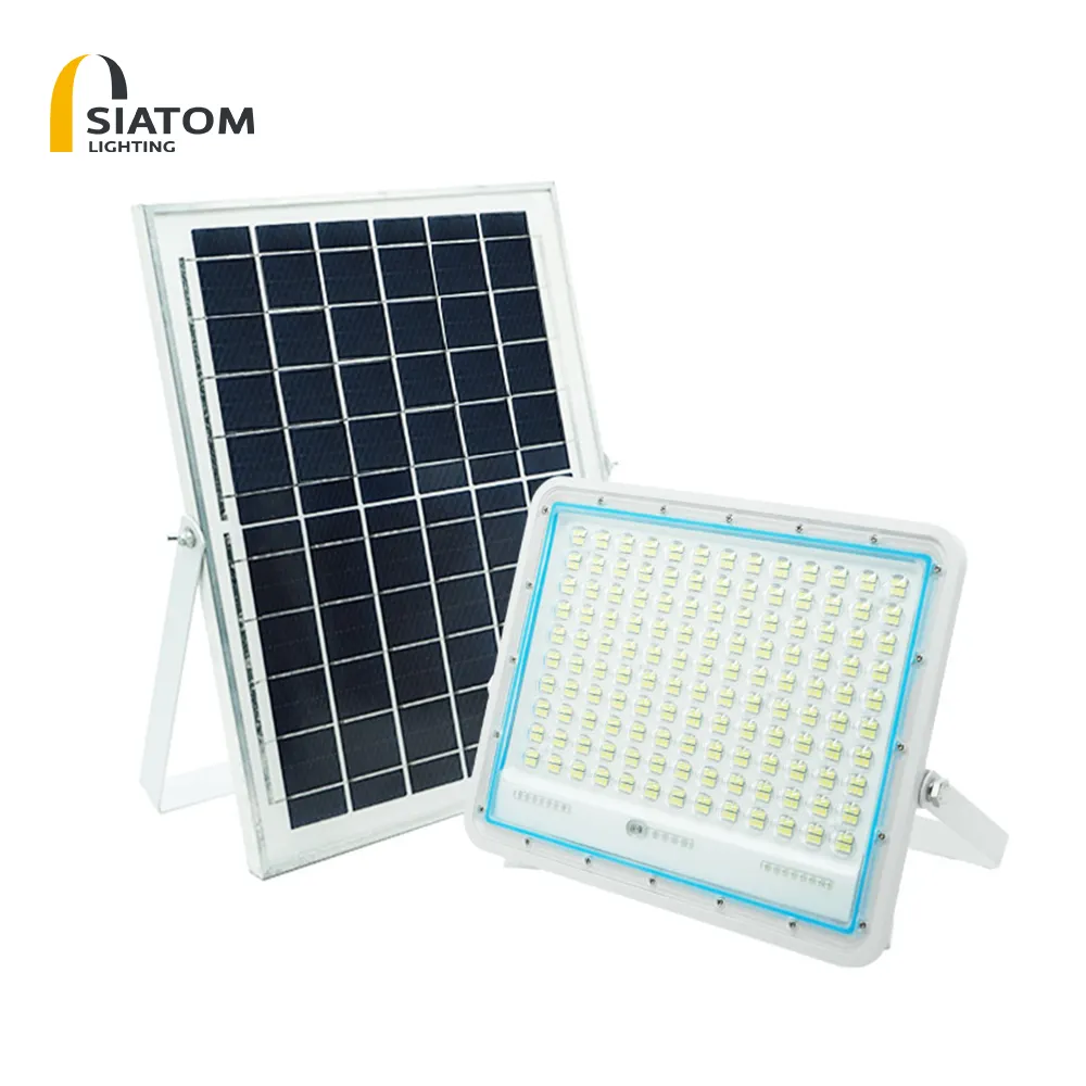 300W LED güneş sel ışıkları açık IP65 su geçirmez yüzme havuzu basketbol sahası için uzaktan kumanda ile güvenlik aydınlatması