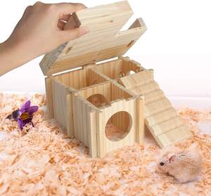 JUNJI personnalisé <span class=keywords><strong>prix</strong></span> <span class=keywords><strong>cage</strong></span> pour hamster maisons pour animaux de compagnie meubles en bois grande cachette <span class=keywords><strong>cage</strong></span> pour hamster chinchillas avec toboggan - Product Image 3