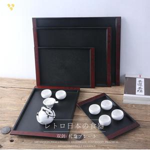 Rectangular <b>Tea</b> <b>Tray</b> Black With Red Border PP PS Hotel Coffee <b>Tea</b> Serving <b>Tray</b> A8 Series - Product Image 3