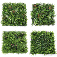 L 3d Décoration extérieure intérieure vert vertical faux gazon panneau mural carrelage plante tropicale système de fleurs verdure plantes artificielles mur