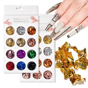 Feuilles Métalliques Or Argent Rose, Flocons de Feuille d'Or pour Ongles, Kit de Bijoux en Résine pour Peinture d'Ongles et Artisanat - Product Image 4