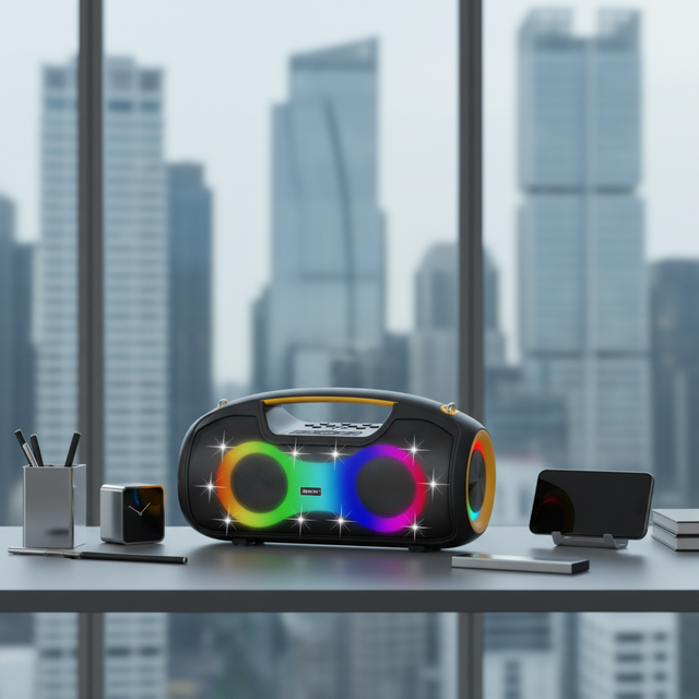 Manufacturer New Design Portable Bluetooth Speaker with Colorful RGB Light Party Speaker  Boomboxes