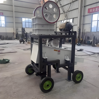 Concasseur mobile à mâchoires pour pierres et minerais - Capacité max. 10t/h - Haute productivité - Moteur en acier