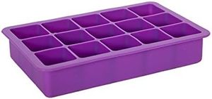 Elbee Home Lot de <span class=keywords><strong>2</strong></span> moules à glaçons en silicone violet écologique Plateau flexible de 15 cubes de glace à whisky réutilisable de qualité alimentaire sans BPA - Product Image 3