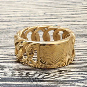 Anillo de Cadena Dorada para Hombre, Diseño Hueco, Estilo Punk Retro, Talla 27, Joyería de Moda, Regalo - Product Image 3