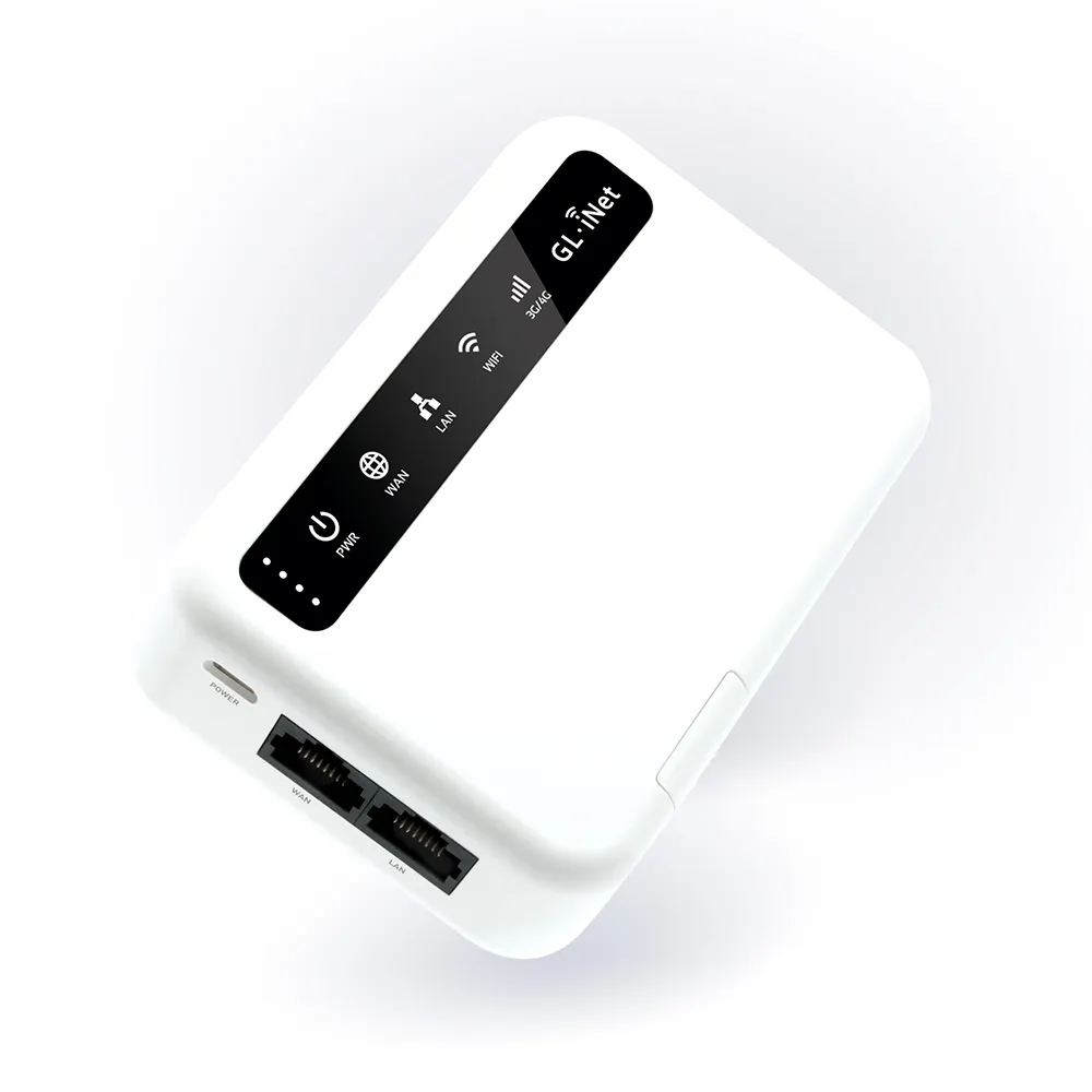 Système OpenWrt Emplacement pour carte SIM TF intégré et banque d'alimentation 5000mAh Routeur sans fil 512 Go Max 4G LTE