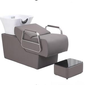 Sillón de Lavacabezas Moderno para Salón, Unidad de Lavado de Cabello Tapizada con Fregadero y Taburete - Product Image 2