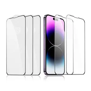 RTS para iPhone 14 Pro Max 3D 9H Protector de pantalla de vidrio templado de alta transparencia ultrafino antiarañazos y antigolpes