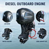 Motor tempel diesel 40HP 4 tak berpendingin air, anti korosi, tugas berat untuk kapal pemancing