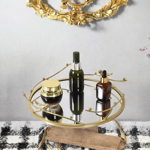 Light Luxury Style Golden Glass & Crystal Art Bird Decorative <b>Mirror</b> Tray Home <b>Desktop</b> Storage and Art Ornament Japanese Style - Product Image 3