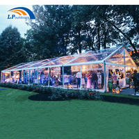 Tente de chapiteau de mariage transparente à structure en aluminium Tente claire Fête de mariage de luxe pour 200 personnes