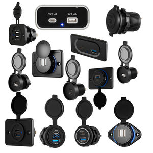 Универсальное автомобильное зарядное устройство 12V 24V QC3.0 + <span class=keywords><strong>USB</strong></span> Type C PD зарядное устройство с вольтметром - Product Image 2