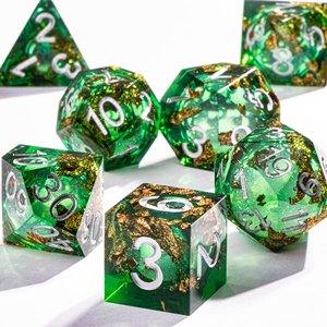 Juego de mesa de poliedro personalizado, mazmorras y dragones, dados Rpg, dados, piedras preciosas de borde afilado, juego de dados Dnd de resina de núcleo líquido colorido - Product Image 4