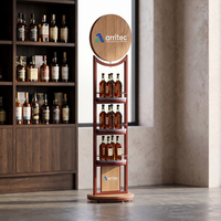 Présentoir à vin métallique autoportant personnalisé, étagère de rangement pour bouteilles d'alcool de supermarché, présentoir fixe pour bière