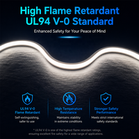Bande lumineuse LED néon à découpe libre 16x16mm, tube en silicone flexible à éclairage frontal, 140 LED/m pour éclairage décoratif architectural