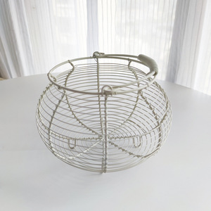 DS5712 panier de collecte d'oeufs de poulet rond en métal panier de collecte porte-oeufs frais panier à oeufs en fil de ferme - Product Image 3