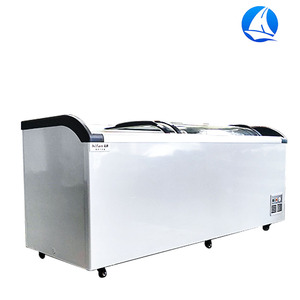 Đôi cong cửa kính Ice Cream hiển thị tủ đông tủ lạnh Showcase Countertop thương mại Ice Cream hiển thị tủ đông - Product Image 4