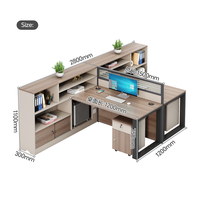 Ensemble de bureau moderne convertible de qualité supérieure en bois blanc en forme de T avec armoire