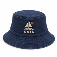 Chapeaux Bob en Coton Personnalisables à Bord Large et Couronne Plate, avec Broderie 3D en Relief et Logo Multi-Lignes, Vente en Gros