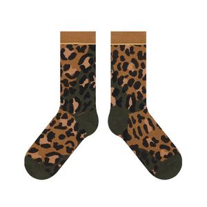 थोक रचनात्मक ज़ेबरा तेंदुए पशु प्रिंट मोजे महिलाओं पुरुषों नवीनता डेरा डाले हुए सूती मोजे - Product Image 6