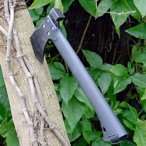 Hache multifonctionnelle en acier inoxydable, hache de camping, hache à main incurvée en acier à haute teneur en carbone, couteau tactique de survie tranchant - Product Image 3
