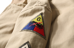 Brad Pitt Fury WW2 Tanker Khaki Printemps Coton Bomber Veste Légère Coton Pour <span class=keywords><strong>Homme</strong></span> - Product Image 3