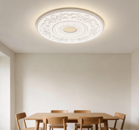 Rosaces de plafond en polystyrène ignifuge avec des capacités de moulage élégantes pour la décoration intérieure, matériau pour la maison