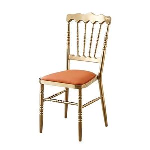 Chaise en bambou avec siège rembourré en métal, chaise pour hôtel, restaurant, mariage, événement - Product Image 5
