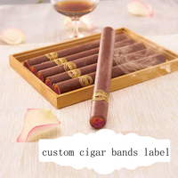 Autocollants personnalisés de logo privé bande de cigare anneau en papier étiquette autocollante impression gaufrage étiquettes de cigare