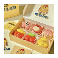 Boîte à dessert d'emballage de gaufres à biscuits kraft personnalisée rectangulaire étanche pour la cuisson pliable et saine
